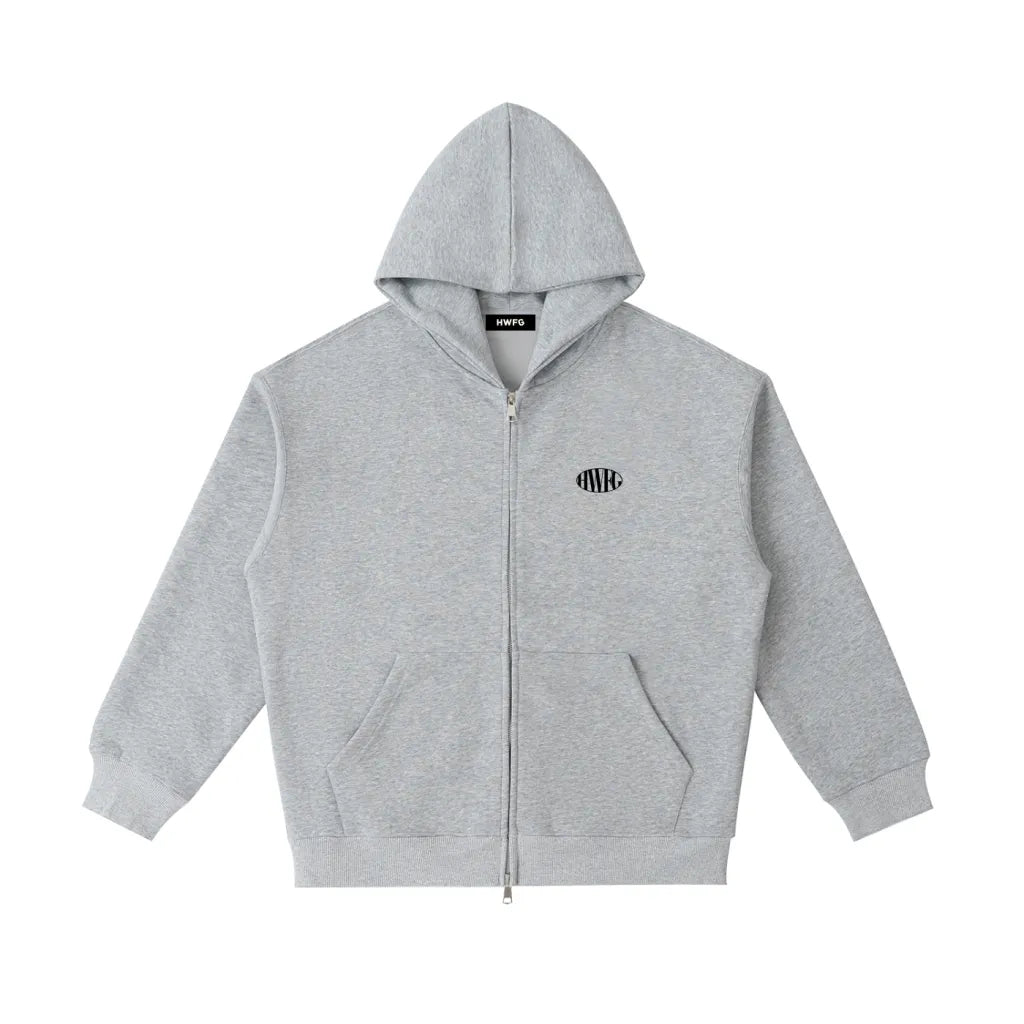 Backstage Zip Up Hoodie - Flower Grey