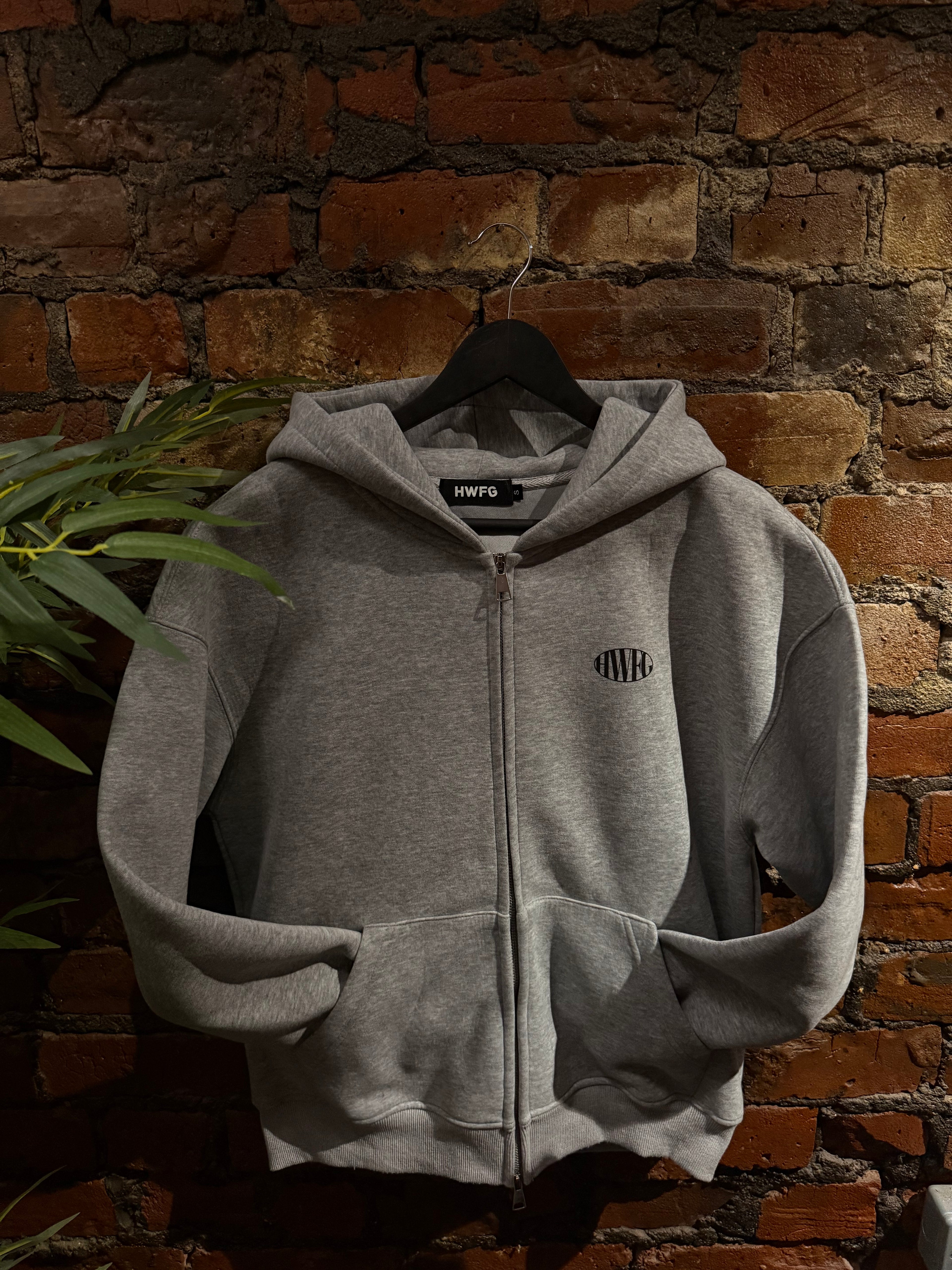 Backstage Zip Up Hoodie - Flower Grey