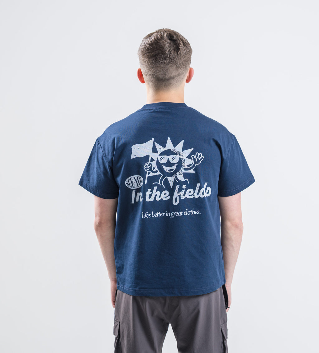 In The Fields T Shirt - Navy